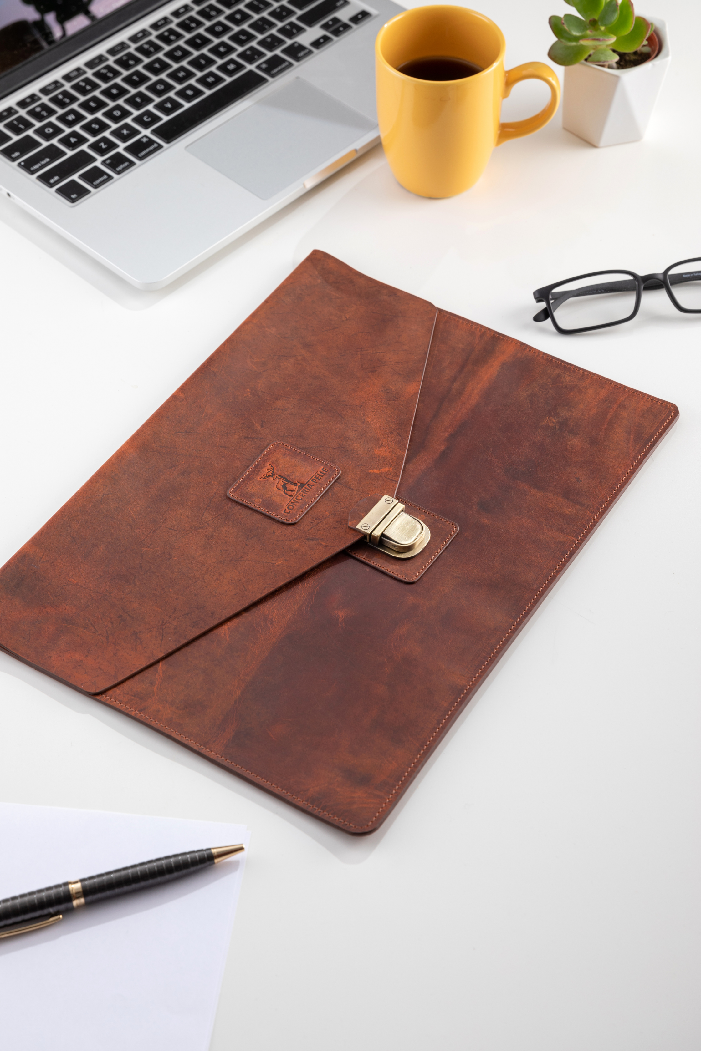 Hakiki Deri MacBook Kılfı Çantası Envelope Case